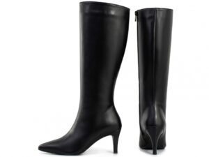 Bota Social Cano Alto Longo Salto Napa Preto